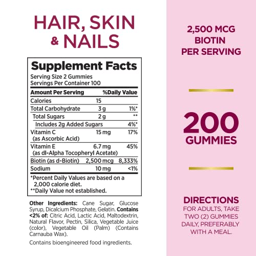 Biotin-Infused Hair, Skin & Nails Gummies - Strawberry