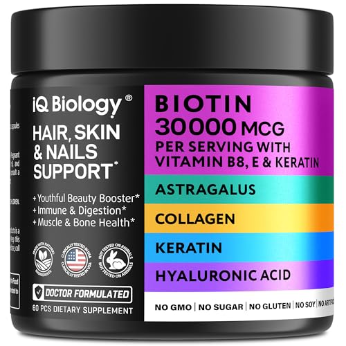 Biotin Hair Skin Nails Supplement - 60 Pills