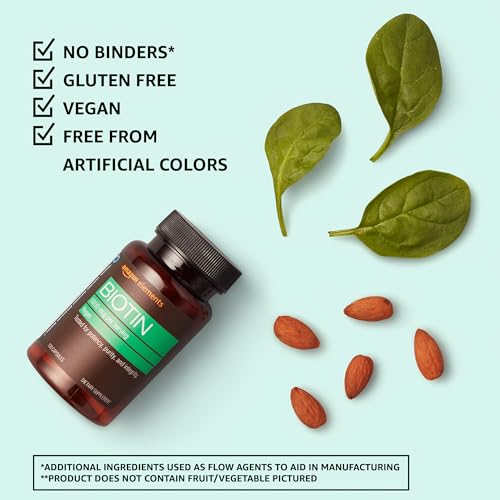 Vegan Biotin 5000 mcg for Hair, Skin, Nails