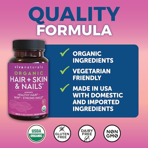 Organic Biotin Vitamins for Healthy Hair, Skin, Nails