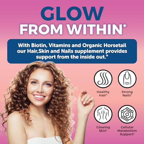Organic Biotin Vitamins for Healthy Hair, Skin, Nails