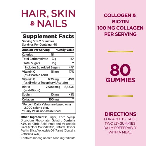 Nature's Bounty Biotin & Collagen Gummies for Skin