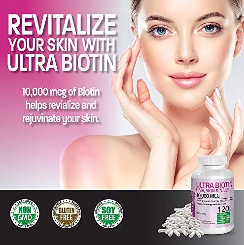 Biotin 10,000 Mcg Hair, Skin & Nails Support