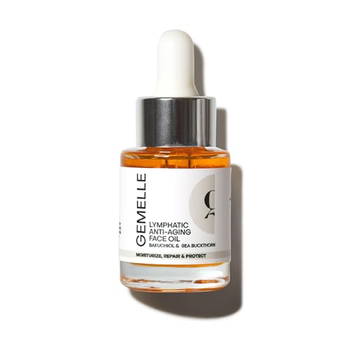 GEMELLE Lymphatic Anti-Aging Face Oil | 6x Award Winner | Packed with Vitamins C,E & A | Moisturize, Repair & Protect | Bakuchiol, Sea Buckthorn & More! | Paraben-Free, Natural Skin Care | 15ml