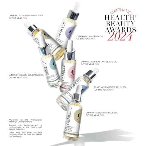 GEMELLE Lymphatic Anti-Aging Face Oil | 6x Award Winner | Packed with Vitamins C,E & A | Moisturize, Repair & Protect | Bakuchiol, Sea Buckthorn & More! | Paraben-Free, Natural Skin Care | 15ml
