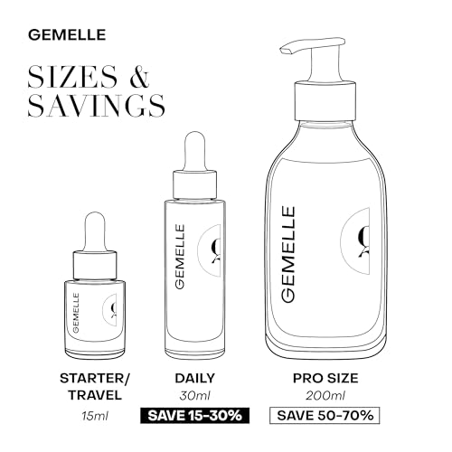 GEMELLE Lymphatic Anti-Aging Face Oil | 6x Award Winner | Packed with Vitamins C,E & A | Moisturize, Repair & Protect | Bakuchiol, Sea Buckthorn & More! | Paraben-Free, Natural Skin Care | 15ml