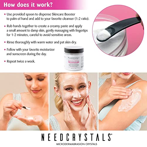 NeedCrystals Microdermabrasion Crystals DIY Facial Scrub. Natural Face Exfoliator for Dull or Dry Skin Improves Scars, Blackheads, Pore Size, Wrinkles, Blemishes & Skin Texture 4 oz. / 113 gr.
