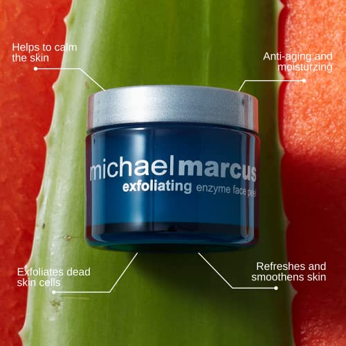 Michael Marcus Exfoliating Enzyme Peel - Papaya, Pineapple & Pumpkin Enzymes - Hydrating Sodium Hyaluronate & Soothing Aloe Targets Fine Lines & Wrinkles - Plant Based for Smoother Skin (1.7oz Jar)