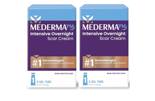 Mederma PM Intensive Overnight Scar Cream - Works with Skin's Nighttime Regenerative Activity - Once-Nightly Application is Clinically Shown to Make Scars Smaller & Less Visible - 1 Ounce - (2 Pack)