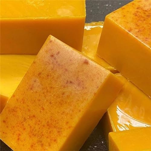Lemon Turmeric 𝐊𝐨𝐣𝐢𝐜 𝓐𝓬𝓲𝓭 Soap, Natural Organic Turmeric Soap Bar for Face and Body, Lemon Turmeric Glowing Skin Care Soap, Deep Clean, Firm Pores, Even Out Skin Tone (1pc)
