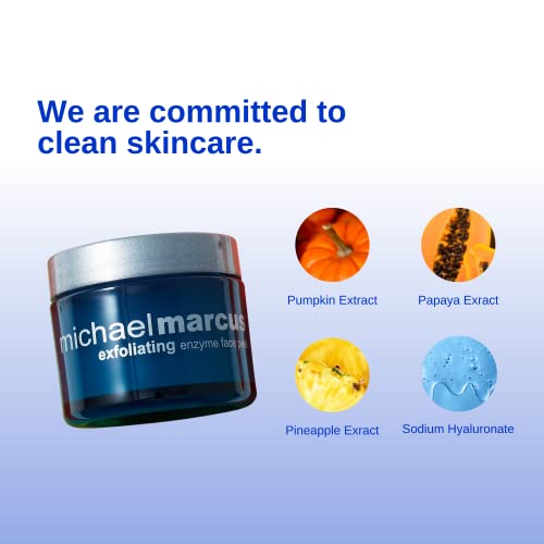 Michael Marcus Exfoliating Enzyme Peel - Papaya, Pineapple & Pumpkin Enzymes - Hydrating Sodium Hyaluronate & Soothing Aloe Targets Fine Lines & Wrinkles - Plant Based for Smoother Skin (1.7oz Jar)