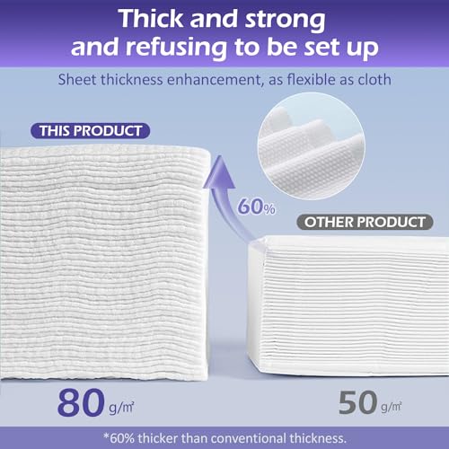 Disposable Face Towel 600 Count, Face Clean Towels, Soft Cotton Dry Wipes Facial Cloths Towelettes for Washing and Drying, Facial Tissue for Cleansing, Skincare and Makeup Remover