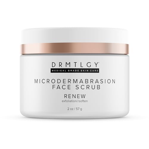 DRMTLGY Microdermabrasion Facial Scrub and Face Mask. Non-Abrasive Face Exfoliator Improves Acne Scars, Blackheads, Pore Size, and Skin Texture. 2 oz