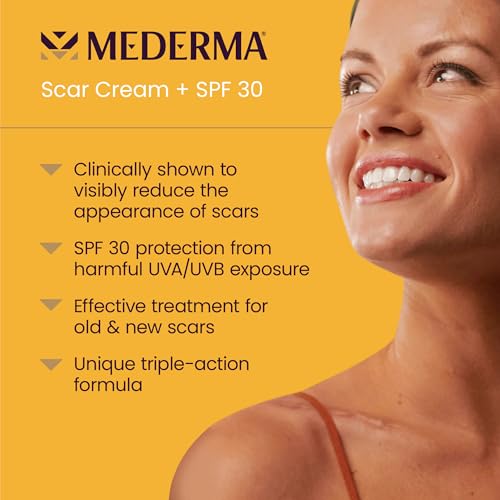 Mederma Scar Cream Plus SPF 30, Sunscreen, Protects from Sun Damage, Reduces the Appearance of Scars, 0.7 Ounce, 20 grams (Packaging May Vary)