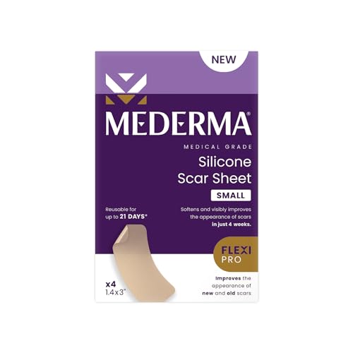 Mederma Medical Grade Silicone Scar Sheets; Improves The Appearance of Old and New Scars; for Injury, Burn and Surgery Scars, 4 Count