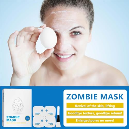 Zombie Face Mask 8ea, Zombie Facial Mask with Centella Asiatica Extract Skin Care, Zombie Face Mask for Smooth Skin Repair, Pore Tightening & Lifting, Wrinkles
