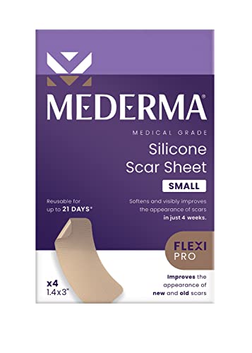Mederma Medical Grade Silicone Scar Sheets; Improves The Appearance of Old and New Scars; for Injury, Burn and Surgery Scars, 4 Count
