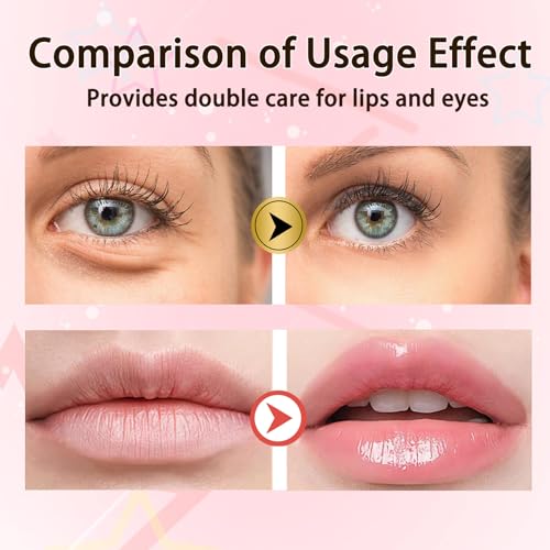 30 Pairs Collagen Crystal Lip Masks & 24K Gold Eye Mask, Crystal Collagen Under Eye Patches for Puffy Eyes, Effectively Nourishes, Moisturizing & Reducing Fine Lines Dark Circle Lip & Eye Care