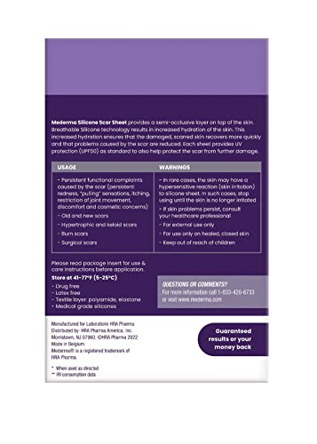Mederma Medical Grade Silicone Scar Sheets; Improves The Appearance of Old and New Scars; for Injury, Burn and Surgery Scars, 4 Count