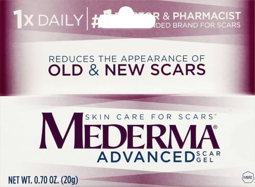 Mederma Advanced Scar Gel - 1x Daily: Use less, save more - Reduces the Appearance of Old & New Scars - #1 Doctor & Pharmacist Recommended Brand for Scars - 0.7 ounce, 0.7 Ounce