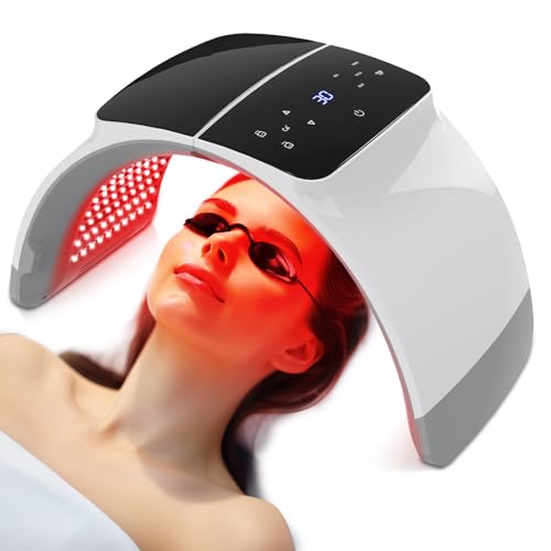 LED Light Therapy Red Light Therapy for Face - 7 Color Led Face Mask Light Therapy, Cycle Therapy Light & Time Preset & Safty Lock , Beauty Salon Home Spa Body Facial Skin Care Rejuvenation Device