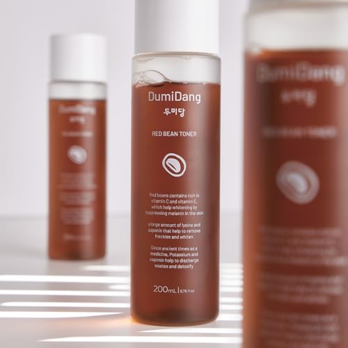 DumiDang Red Bean Essence Toner - Korean Traditional Vegan Skincare Formula, Anti-Aging & Blemish Treatment with Fermented Red Bean Extract, 200mL | 6.75 fl. oz
