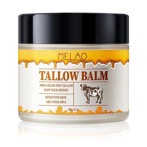 2Bmagic Tallow and Honey Balm for Skin Care - Grass-Fed Beef Tallow & Raw Wild Honey Blend - All Natural Moisturizing Body Oil (2 oz)