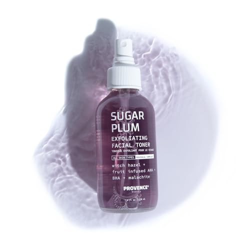 Provence Beauty Sugar Plum Exfoliating Facial Toner – Exfoliating Skin Care Toner for Face – Ideal Face Toner – Clarifies Pores, Visibly Smooths Texture (Pack of 2)