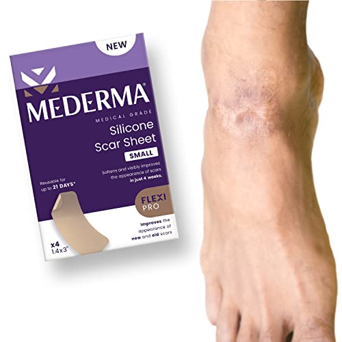 Mederma Medical Grade Silicone Scar Sheets; Improves The Appearance of Old and New Scars; for Injury, Burn and Surgery Scars, 4 Count