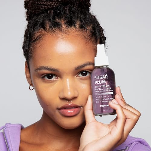 Provence Beauty Sugar Plum Exfoliating Facial Toner – Exfoliating Skin Care Toner for Face – Ideal Face Toner – Clarifies Pores, Visibly Smooths Texture (Pack of 2)