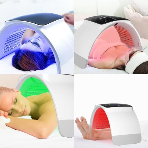 LED Light Therapy Red Light Therapy for Face - 7 Color Led Face Mask Light Therapy, Cycle Therapy Light & Time Preset & Safty Lock , Beauty Salon Home Spa Body Facial Skin Care Rejuvenation Device