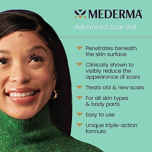 Mederma Advanced Scar Gel 1x Daily Reduces The Appearance of Old New Scars #1 Doctor Pharmacist Recommended Brand for Scars 1.76oz, Clear, 100g (2x50g)