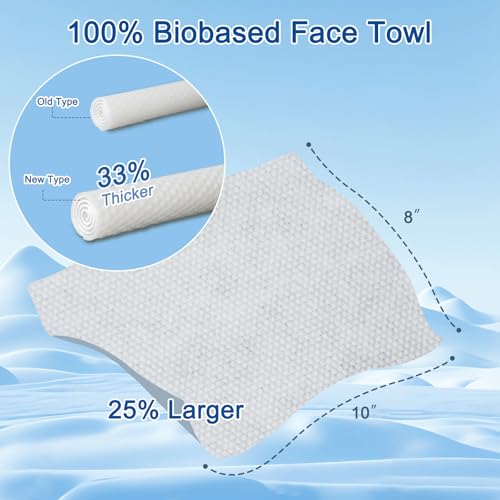 YOFUN Face Towels,Disposable Facial Towels,Ultra Soft Thick Daily Facial Tissues,Biodegradable Face Towelettes for Cleansing, Skincare and Makeup Remover,Dry Wipes, 160 Count 10" x 8" Face Wipes