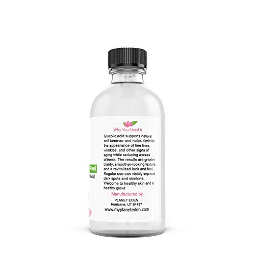 Planet Eden 40% Glycolic Acid Chemical Peel Kit with Fan Brush - Peel for Wrinkles, Enlarged Pores, Dark marks, Sun Damage