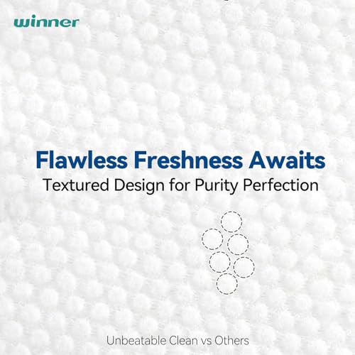 Winner Disposable Face Towels | 100% USA Cotton Face Towelettes, Super Soft & Thick Face Cloths for Sensitive Skin, Makeup Remover Dry Wipes, Face Drying Towels for Skin Care, 165 Count, 3 Pack