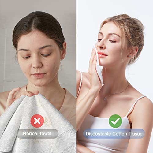 Winner Disposable Face Towels | 100% USA Cotton Face Towelettes, Super Soft & Thick Face Cloths for Sensitive Skin, Makeup Remover Dry Wipes, Face Drying Towels for Skin Care, 165 Count, 3 Pack