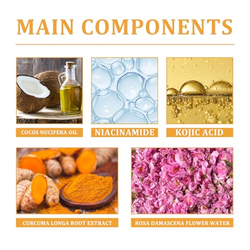 Turmeric Facial Cleanser Set, Turmeric Face Wash, Foaming Facial Cleanser and Lemon Turmeric Soap Bar, Face Skincare Deep Cleaning Moisturizing for All Skin