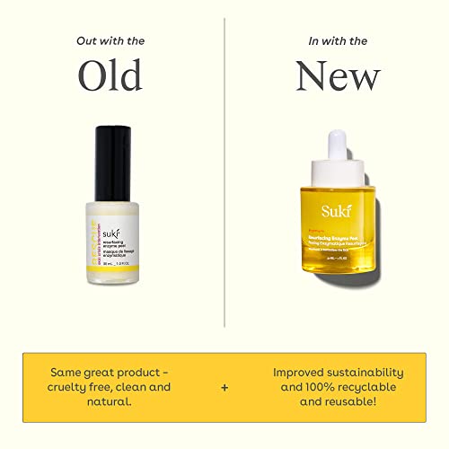 Suki Skincare Resurfacing Enzyme Peel - With Glycolic Acid, Papain, Apple, & Pumpkin - Chemical Exfoliant that Reduces Dry Skin Buildup While Promoting Radiant, Smooth, Soft Skin - 30 ml