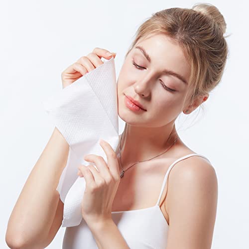 Winner Disposable Face Towels | 100% USA Cotton Face Towelettes, Super Soft & Thick Face Cloths for Sensitive Skin, Makeup Remover Dry Wipes, Face Drying Towels for Skin Care, 165 Count, 3 Pack