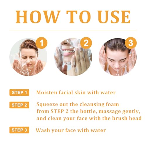 Turmeric Facial Cleanser Set, Turmeric Face Wash, Foaming Facial Cleanser and Lemon Turmeric Soap Bar, Face Skincare Deep Cleaning Moisturizing for All Skin