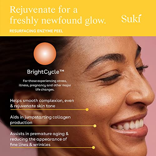 Suki Skincare Resurfacing Enzyme Peel - With Glycolic Acid, Papain, Apple, & Pumpkin - Chemical Exfoliant that Reduces Dry Skin Buildup While Promoting Radiant, Smooth, Soft Skin - 30 ml