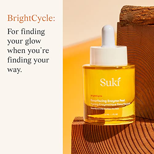 Suki Skincare Resurfacing Enzyme Peel - With Glycolic Acid, Papain, Apple, & Pumpkin - Chemical Exfoliant that Reduces Dry Skin Buildup While Promoting Radiant, Smooth, Soft Skin - 30 ml