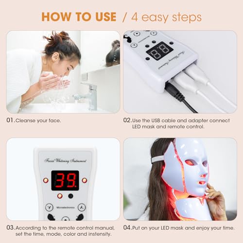 YIPYOP Blue Red Light Theràpy Màsk for Face, 7 Colors led face màsk Light Theràpy, Skin Care Màsk for Face