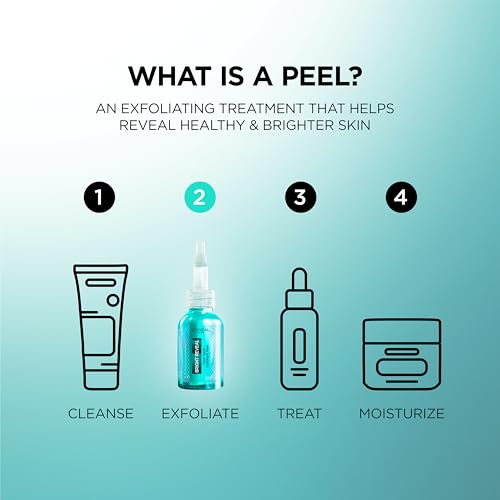 L'Oreal Paris Bright Reveal Dark Spot Exfoliant Peel, 25% AHA BHA PHA Face Exfoliator Solution, Gentle Skincare to Visibly Reduce Dark Spots and Renew Skin Texture, Includes SPF Lotion Sample