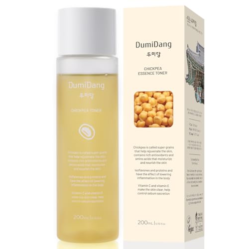 DumiDang Chickpea Essence Toner - Korean Traditional Vegan Skincare Formula, Moisturizing and Anti-Aging with Fermented Chickpea Extract and 8 Types of Bean Complex, 200mL | 6.75fl.oz.
