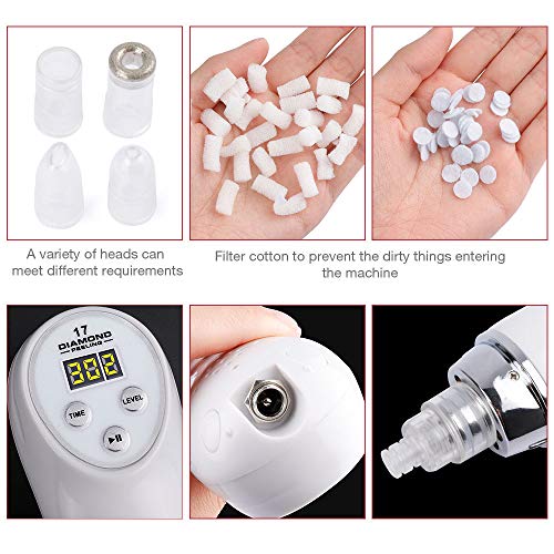 YAVOCOS 6 Tips Blackhead Vacuum Suction Remover Machine Mini Diamond 17 Dermabrasion Skin Peeling Digital Beauty Device Facial Pores Cleaner