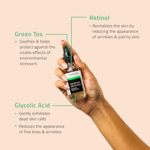 YEOUTH Glycolic Acid Gel for Face, Exfoliating Gel for Face At Home Glycolic Acid 30% Gel with Retinol, 30% Glycolic Acid Face Peel Designed to Refresh & Smooth the Appearance of Skin 1oz