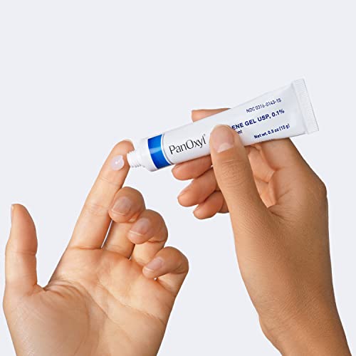 PanOxyl Adapalene 0.1% Leave-On Gel, 30 Day Supply, Retinoid Gel Acne Treatment, Acne Prone Skin, Oil Free, Fragrance Free, 0.5 oz