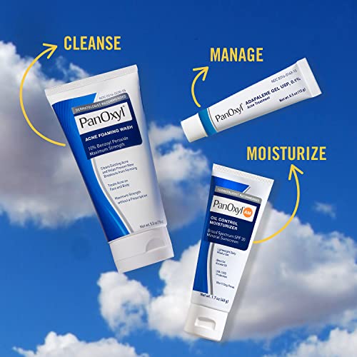 PanOxyl Adapalene 0.1% Leave-On Gel, 30 Day Supply, Retinoid Gel Acne Treatment, Acne Prone Skin, Oil Free, Fragrance Free, 0.5 oz