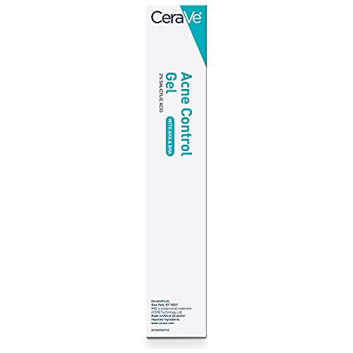 CeraVe Salicylic Acid Acne Treatment with Glycolic Acid and Lactic Acid | AHA/BHA Acne Gel for Face to Control and Clear Breakouts |1.35 Ounce